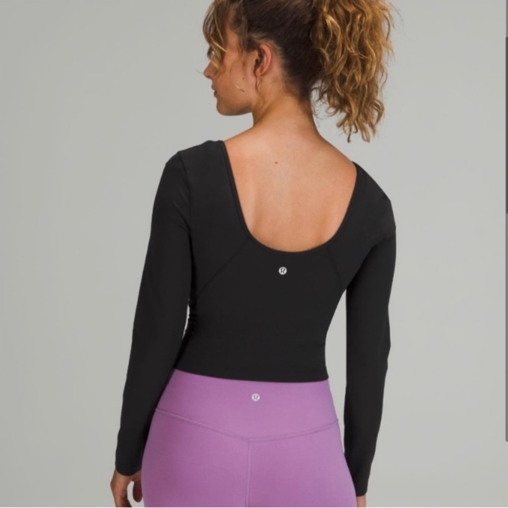 Lululemon black align Long sleeve top sz 12